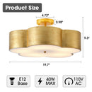 20 Inch Joyce 5-Light Vintage Golden Semi-Flush Mount Ceiling Light by Parrot Uncle
