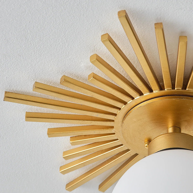 18 Inch Iris 1-Light Golden Semi-Flush Mount Ceiling Light, photo 9 of 11