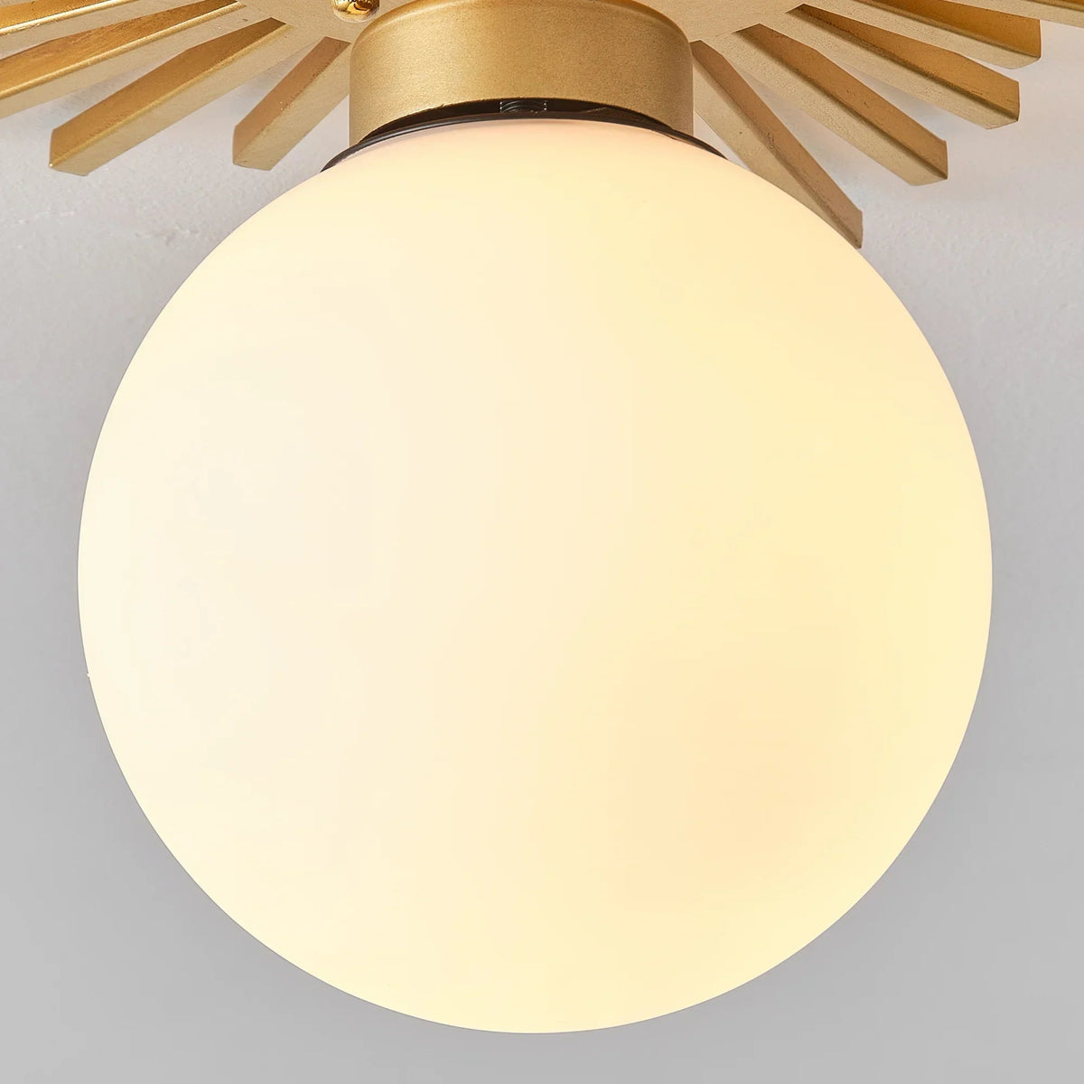 18 Inch Iris 1-Light Golden Semi-Flush Mount Ceiling Light, photo 8 of 11