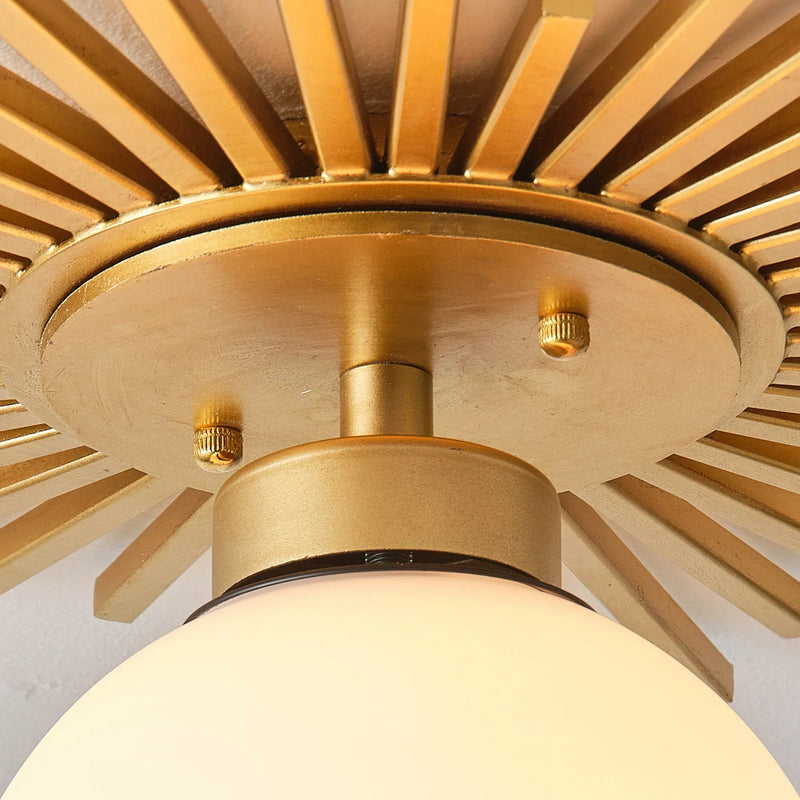18 Inch Iris 1-Light Golden Semi-Flush Mount Ceiling Light, photo 10 of 11
