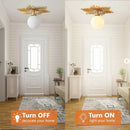 18 Inch Iris 1-Light Golden Semi-Flush Mount Ceiling Light