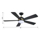52" Indutrial 5 Blades Ceiling Fan with LED Lighting