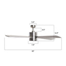 52" Bucholz Industrial Ceiling Fan with Dimmable LED Light
