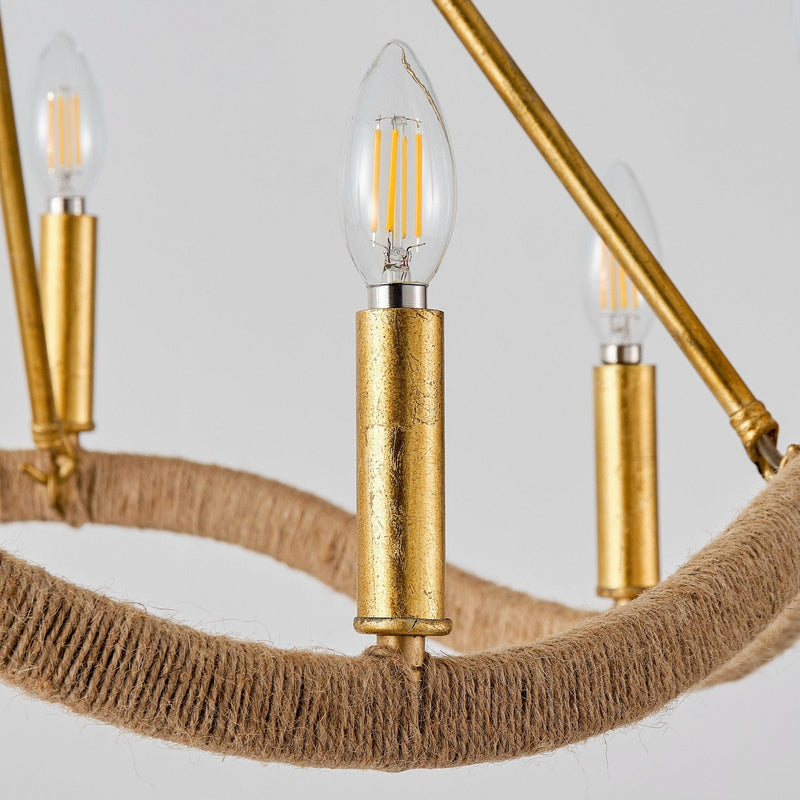8-Light Golden Modern Candle Chandelier
