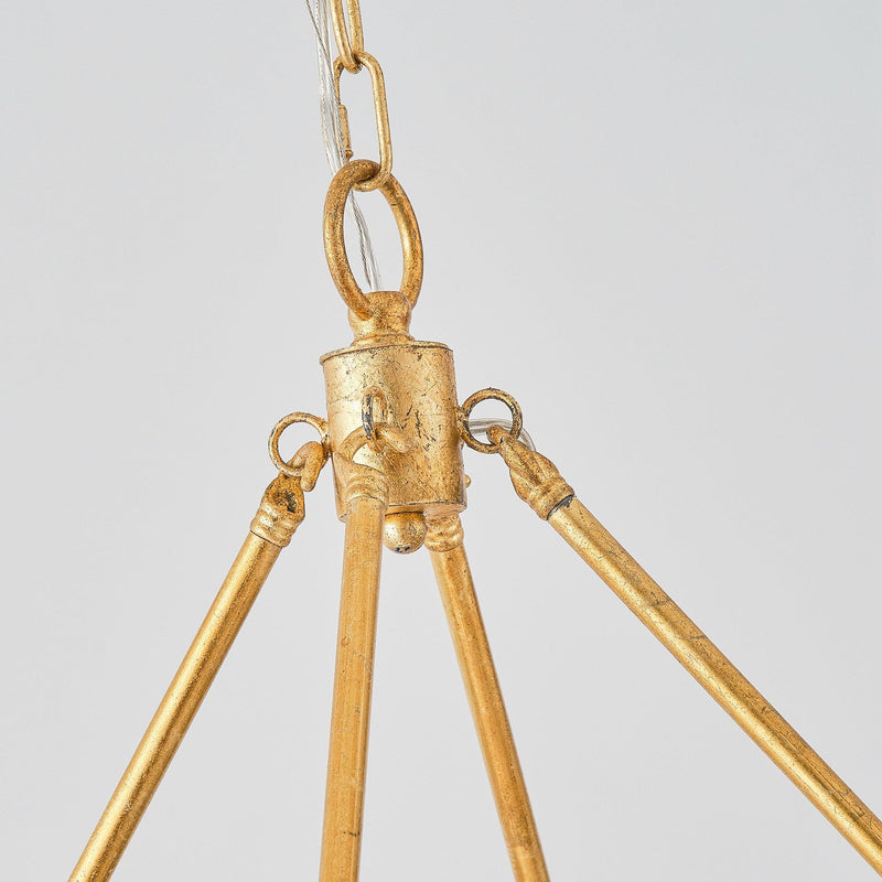 8-Light Golden Modern Candle Chandelier