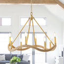8-Light Golden Modern Candle Chandelier
