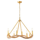 8-Light Golden Modern Candle Chandelier