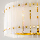 4-Light Modern Drum Marble Semi Flush Mount Ceiling Light