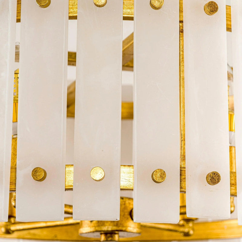 4-Light Modern Drum Marble Semi Flush Mount Ceiling Light, photo 7 of 11