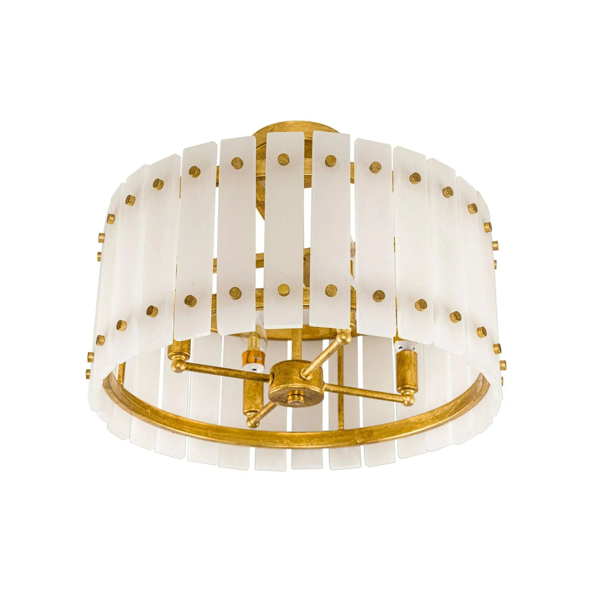 4-Light Modern Drum Marble Semi Flush Mount Ceiling Light, photo 10 of 11