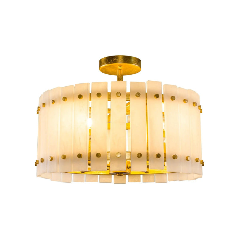 4-Light Modern Drum Marble Semi Flush Mount Ceiling Light, photo 11 of 11