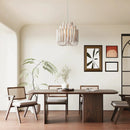 20 Inch Borg 5-Light White Wooden Chandelier by Parrot Uncle