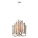 20 Inch Borg 5-Light White Wooden Chandelier by Parrot Uncle
