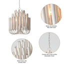 20 Inch Borg 5-Light White Wooden Chandelier by Parrot Uncle