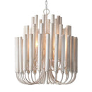 20 Inch Borg 5-Light White Wooden Chandelier by Parrot Uncle