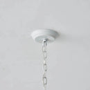 20 Inch Borg 5-Light White Wooden Chandelier by Parrot Uncle