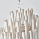 20 Inch Borg 5-Light White Wooden Chandelier by Parrot Uncle