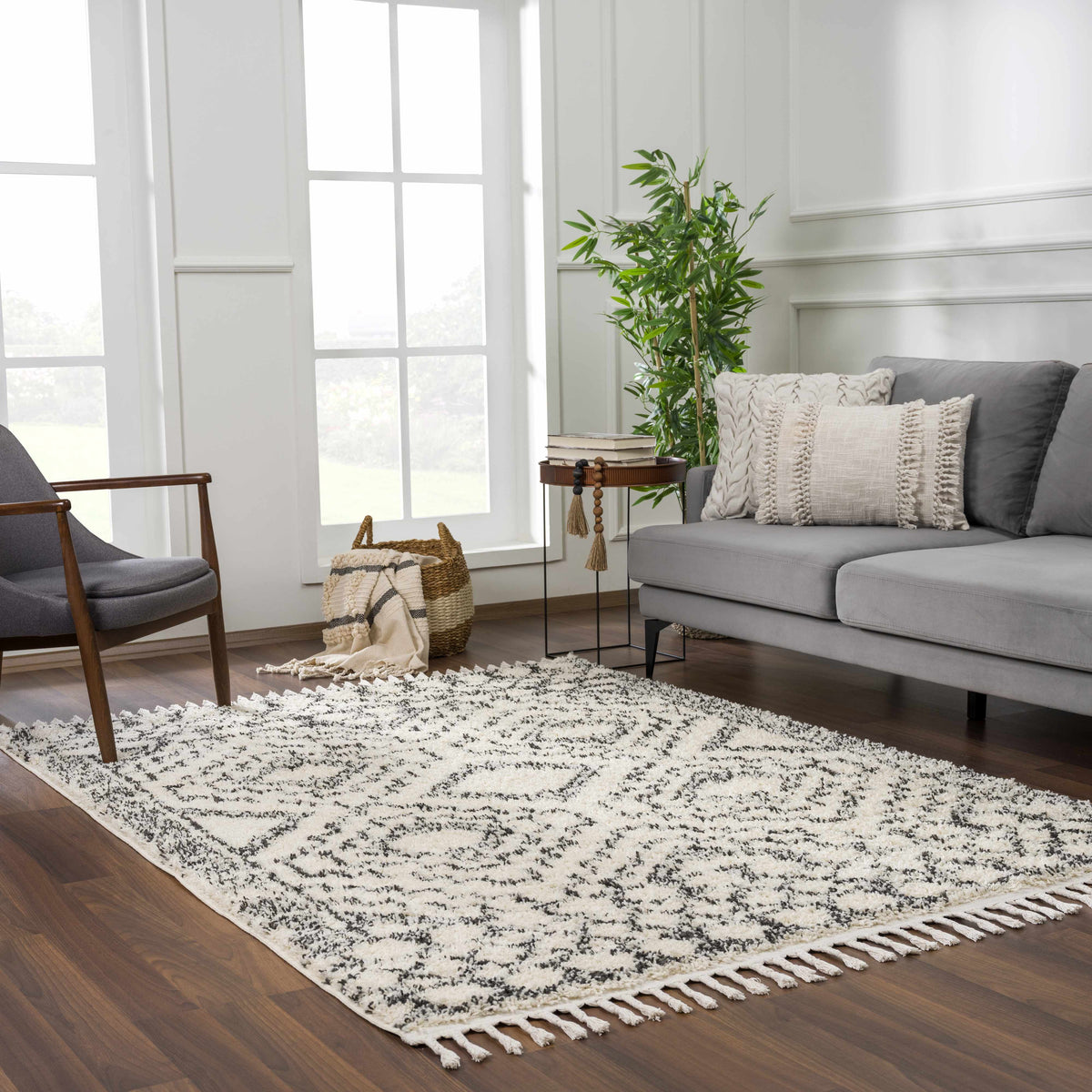 Buan Plush Area Rug, installed in a room
