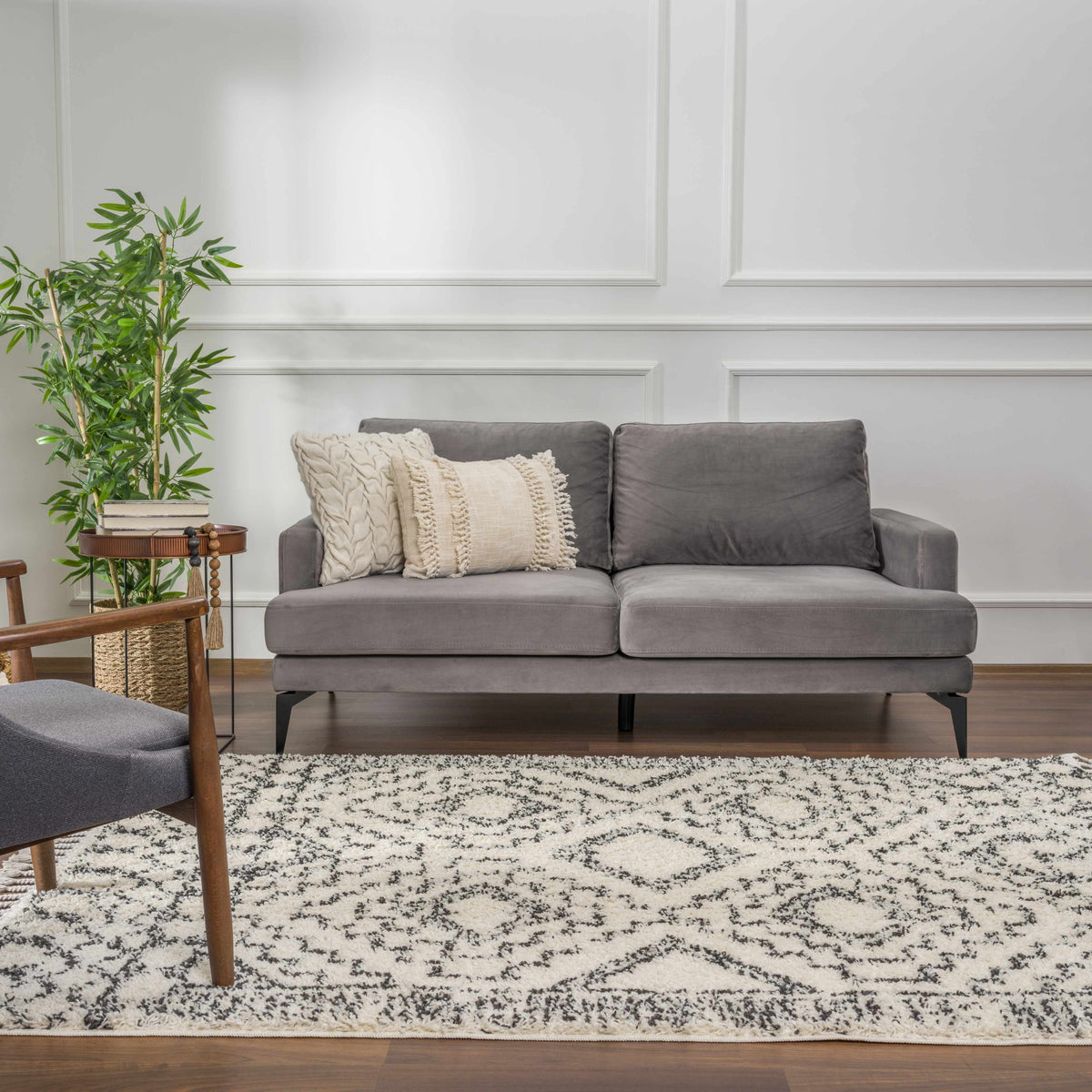 Buan Plush Area Rug, installed in a room