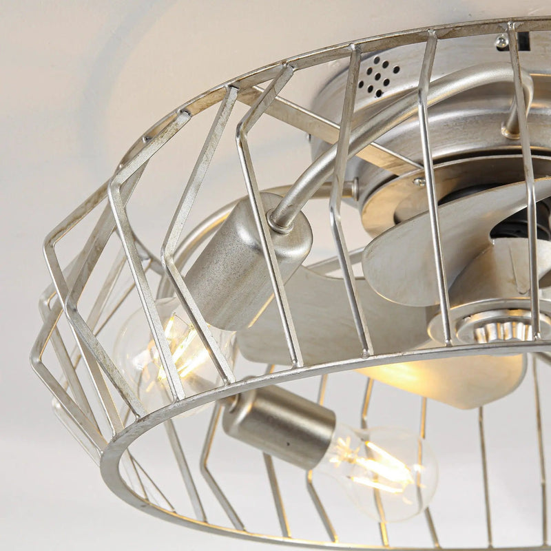 20 Inch Silver Flush Mount Ceiling Fan with Light APP and Remote Control, photo 12 of 15