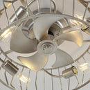 20 Inch Silver Flush Mount Ceiling Fan with Light APP and Remote Control by Parrot Uncle