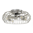 20 Inch Silver Flush Mount Ceiling Fan with Light APP and Remote Control by Parrot Uncle