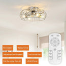 20 Inch Silver Flush Mount Ceiling Fan with Light APP and Remote Control by Parrot Uncle