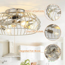 20 Inch Silver Flush Mount Ceiling Fan with Light APP and Remote Control