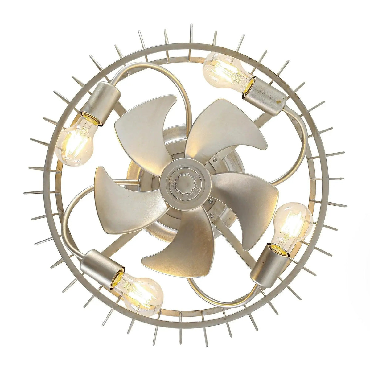 20 Inch Silver Flush Mount Ceiling Fan with Light APP and Remote Control, photo 13 of 15