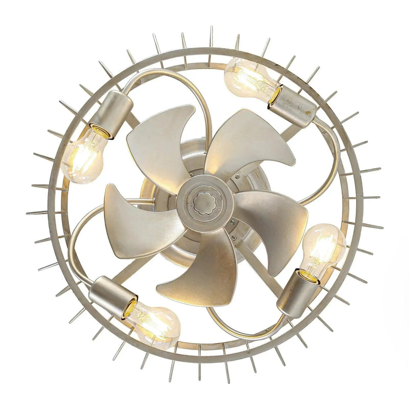 20 Inch Silver Flush Mount Ceiling Fan with Light APP and Remote Control, photo 13 of 15