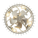 20 Inch Silver Flush Mount Ceiling Fan with Light APP and Remote Control by Parrot Uncle