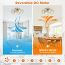 20 Inch Silver Flush Mount Ceiling Fan with Light APP and Remote Control by Parrot Uncle