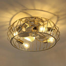 20 Inch Silver Flush Mount Ceiling Fan with Light APP and Remote Control by Parrot Uncle