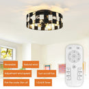 18 Inch Black Industrial Flush Mount Ceiling Fan with Light APP and Remote Control