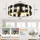 18 Inch Black Industrial Flush Mount Ceiling Fan with Light APP and Remote Control by Parrot Uncle