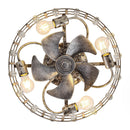 18 Inch Retro Silver Crystal Flush Mount Ceiling Fan with APP Remote Control and Lighting