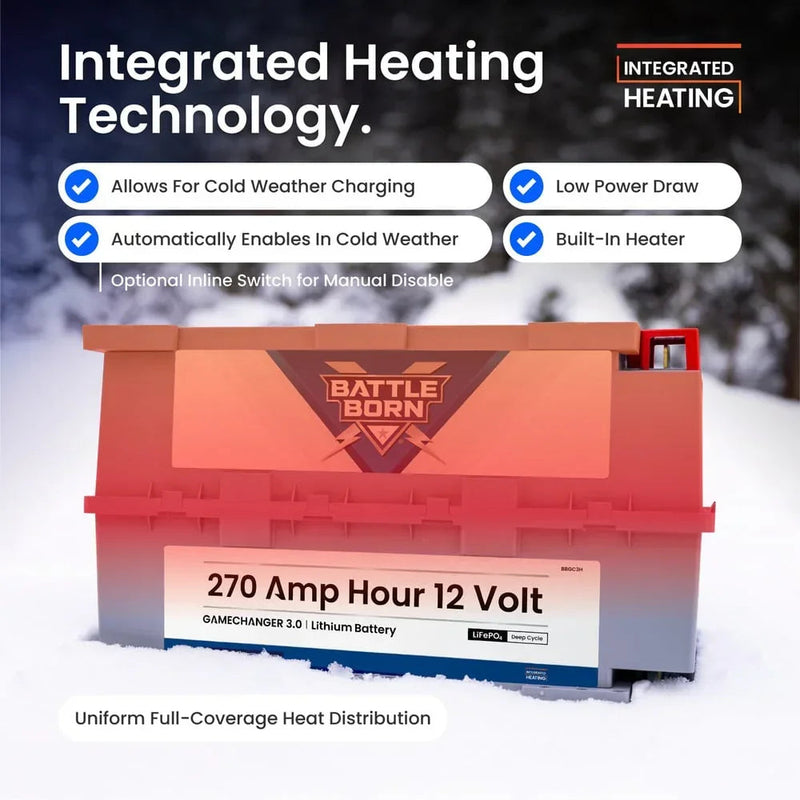 Battle Born 270Ah 12V GC3 LiFePO4 Heated Battery Kit, photo 3 of 20