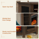 45" Corner Electric Fireplace TV Stands Console Table Insert 18" Electric Fireplace with 2 Metal Mesh Doors