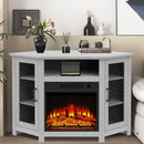 45" Corner Electric Fireplace TV Stands Console Table Insert 18" Electric Fireplace with 2 Metal Mesh Doors