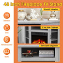 45" Corner Electric Fireplace TV Stands Console Table Insert 18" Electric Fireplace with 2 Metal Mesh Doors