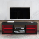 Modern 68 Inch TV Stand Media Console with LED Lights for Living Room