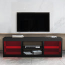 66" Modern LED TV Stand Entertainment Center with Glass Shelves for Living Room by ParrotUncle