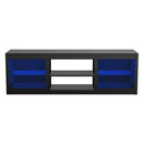 66" Modern LED TV Stand Entertainment Center with Glass Shelves for Living Room