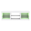 66" Modern LED TV Stand Entertainment Center with Glass Shelves for Living Room by ParrotUncle