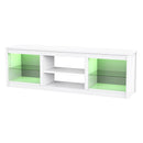 66" Modern LED TV Stand Entertainment Center with Glass Shelves for Living Room by ParrotUncle