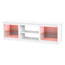 66" Modern LED TV Stand Entertainment Center with Glass Shelves for Living Room by ParrotUncle