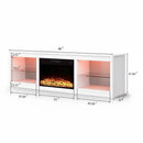 Modern 66" LED TV Stand with 23" Insert Electric Fireplace for Living Room
