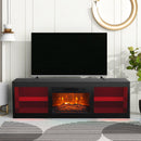 Modern 66" LED TV Stand with 23" Insert Electric Fireplace for Living Room