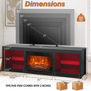 Modern 66" LED TV Stand with 23" Insert Electric Fireplace for Living Room