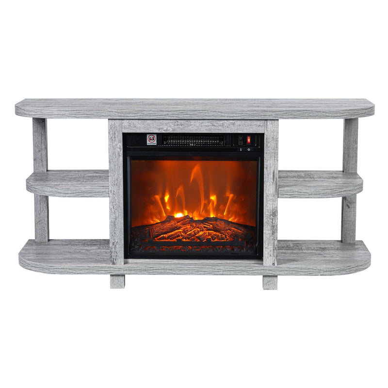 Decorative Modern 48" TV Stand with 18" Insert Electric Fireplace